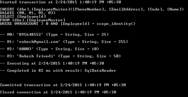Insert entity scenario